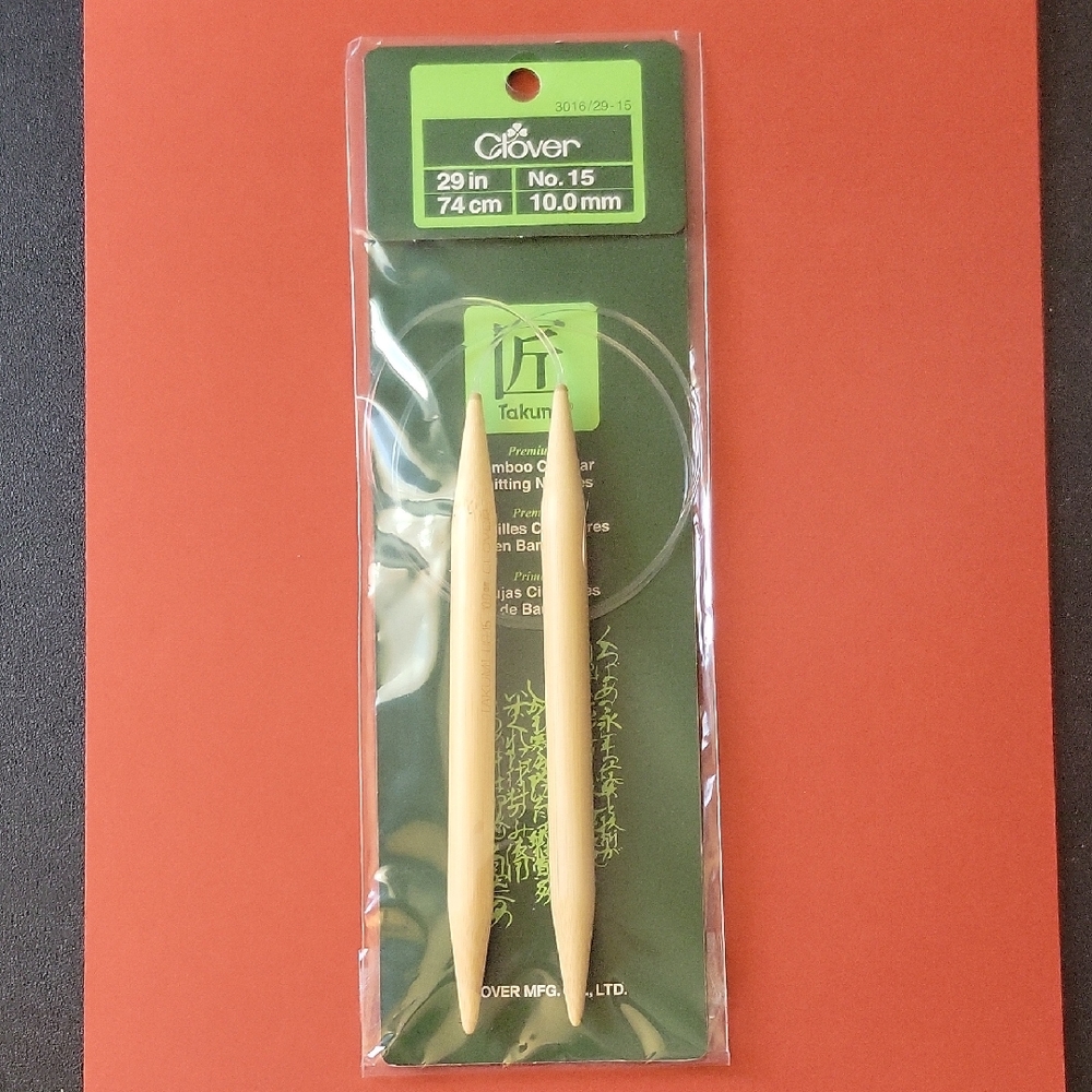 Clover Takumi Bamboo Circular Knitting Needles - No.15, 10mm 29 inch